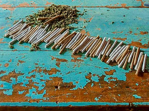 Rolls of bhang recovered during a police operation. PHOTO/@NPSOfficial_KE/X