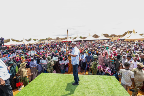 Health Cabinet Secretary Aden Duale speaking in Lafey, Mandera County on Tuesday, July 21, 2026. PHOTO/@HonAdenDuale/X