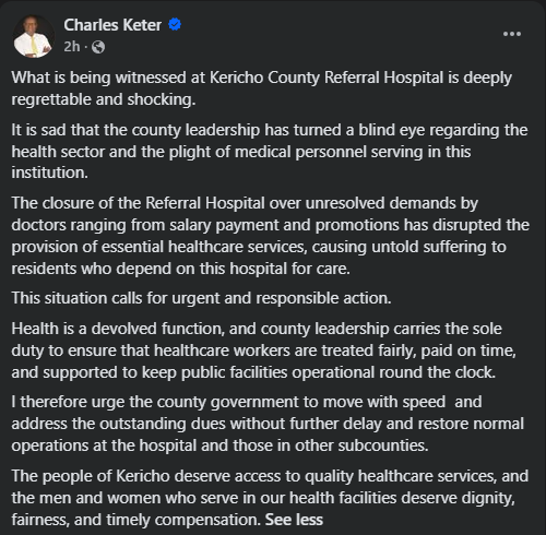 Statement by Charles Keter.
