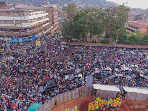 Supporters during the Linda Mwananchi Kisii rally. PHOTOhttps://web.facebook.com/Edwin W. Sifuna