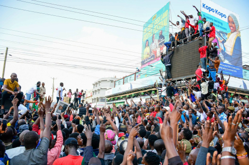 Supporters during the Linda Mwananchi Kisii rally. PHOTO/https://www.facebook.com/EdwinWSifuna
