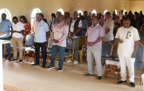 Wiper Patriotic Front party leader Kalonzo Musyoka during a church service in Kitui on Sunday, July 26, 2026. PHOTO/@skm/X